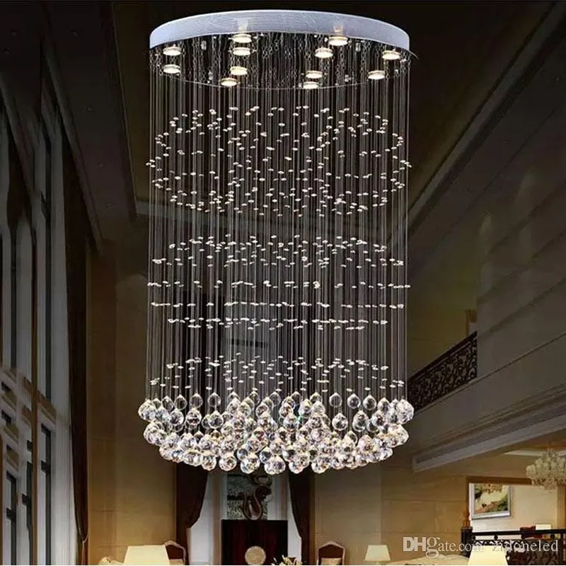 Nowoczesna kropla deszczu LED kryształowe żyrandole oświetlenie sufitowe żyrandol lampa do salonu Hotel Villa Home Decoration