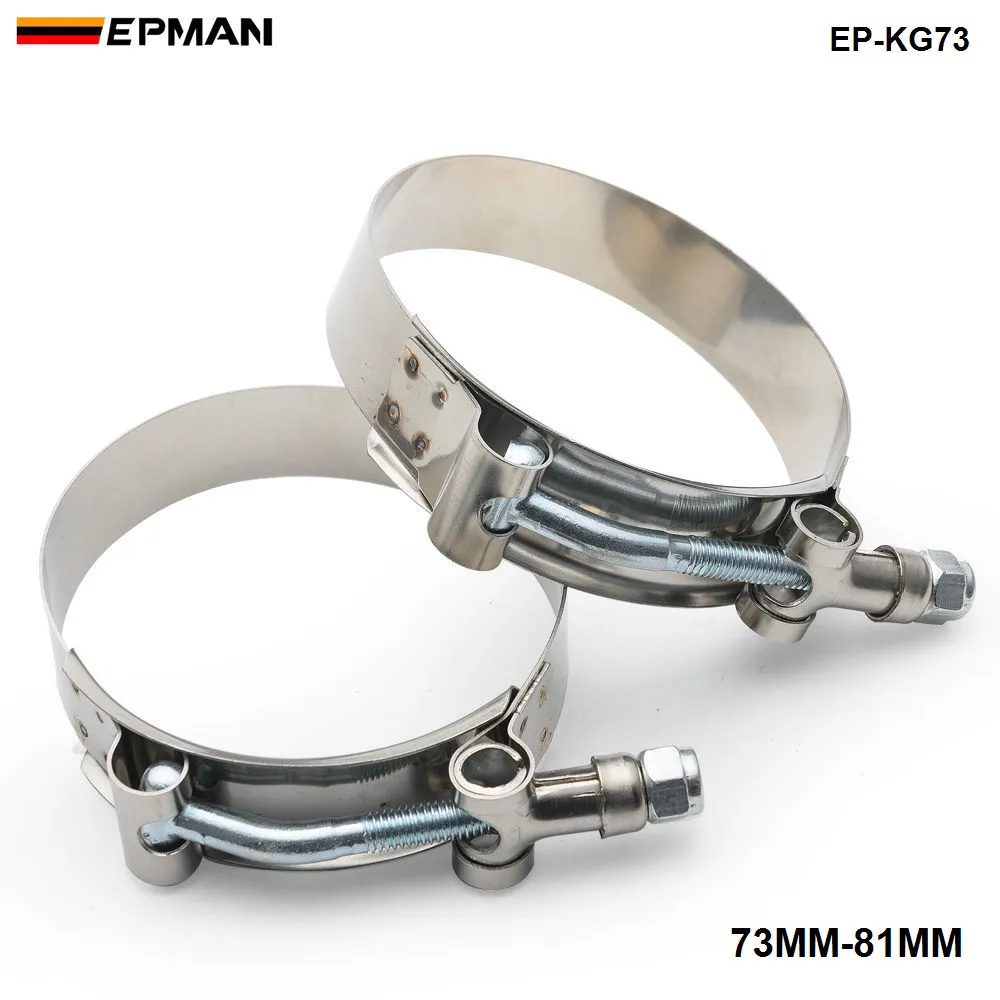 EPMAN 2 STKS NIEUWE 2.75 "Inch (73 mm-81mm) Siliconen Turbo Slang Coupler T Bolt Super Clamp Kit EP-KG73
