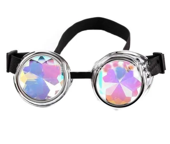 Favor de fiesta Retro Ronde Caleidoscoop Zonnebril Mannen Vrouwen Designer Caleidoscoop lens Glazen stoom punk zonnebril Gafas de cosplay