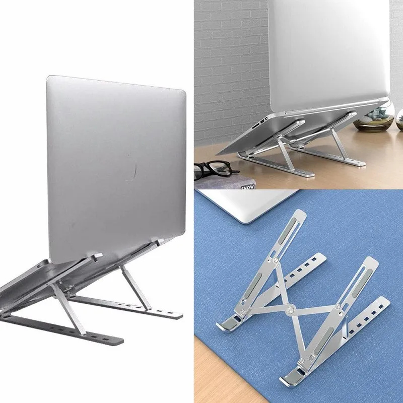 노트북 스탠드 휴대용 6 하이츠 15.6 인치 맥북 울트라 최대 접는 조정 알루미늄 데스크톱 지원 홀더