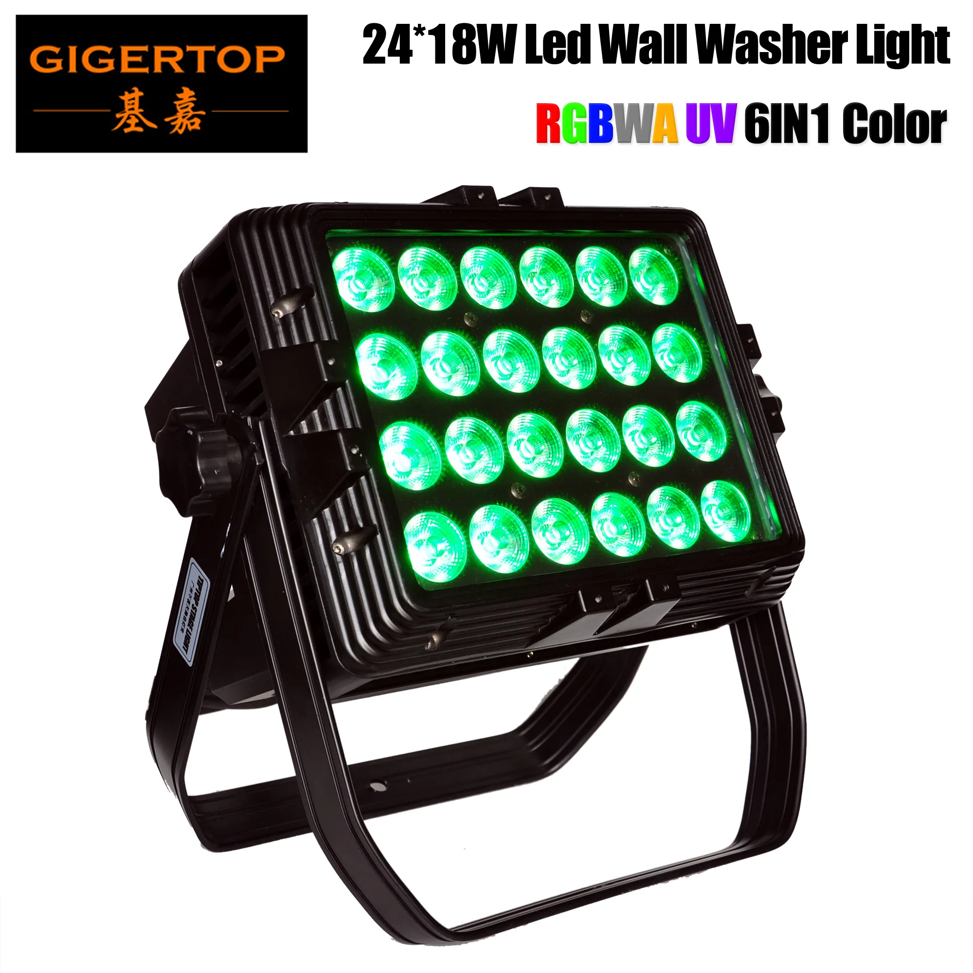 Gigertop 24 x 18W RGBWA UV 6IN1 Square Shape Led Wall Washer Light Tyanshine Leds 24pcs High Power Waterproof IP65 Park Flood Light