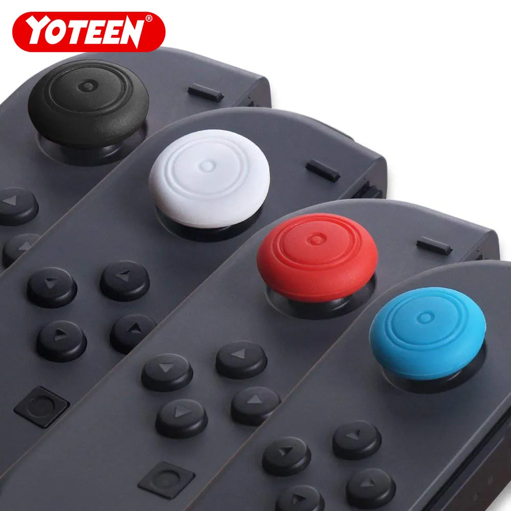 Nintendo 스위치를위한 Yoteen 4pcs Anti-slip Thumb 스틱 그립 커버 케이스 조이스틱 캡
