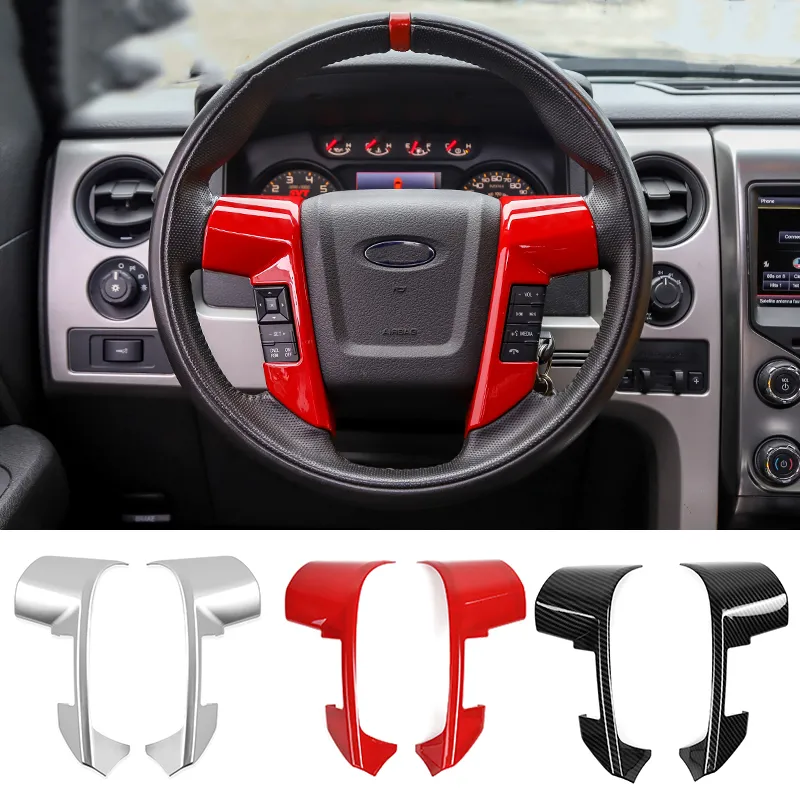 Copertura decorativa per volante in ABS per Ford F150 Raptor 2009 2010 2011 2012 2013 2014 Accessori per interni auto