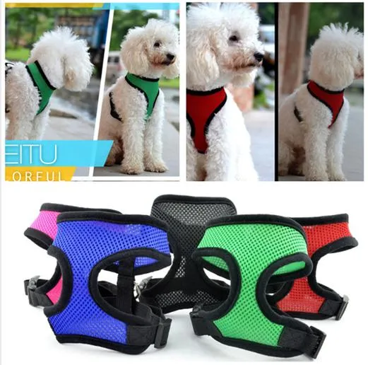 Imbracatura per cani in rete per animali domestici Imbracatura per cani Gilet Tuta da addestramento Cani di taglia piccola e media Gatti Fascia toracica Vestiti per animali domestici LLA3-B