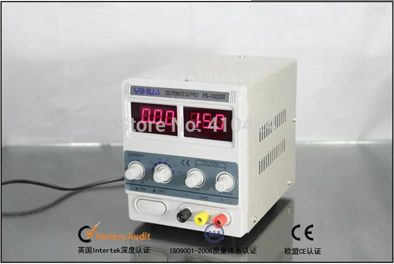 Freeshipping (220V) YIHUA 1502DD 15V 2A Adjustable DC Power Supply LED Display Mobile phone repair power test regulated power supply