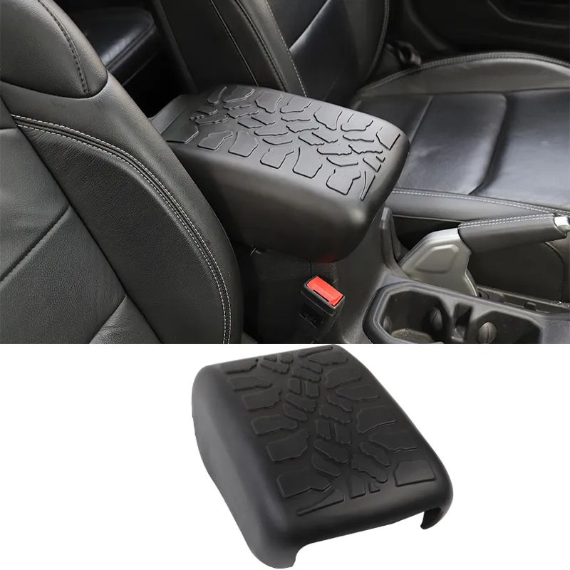 Black Auto Armrest Box Rubber Mat Protection Pad For Jeep Wrangler JL 2018+ Car Interior Accessories