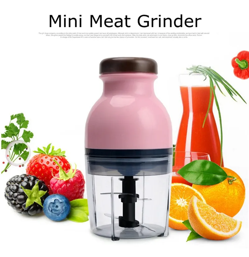 Wielofunkcyjny Mini Elektryczny Maszyny Młynek Procesor żywnościowy Warzywa Owocowy Blender Chopper Suplement Dowód 600ml Kuchnia Maszyna do żywności