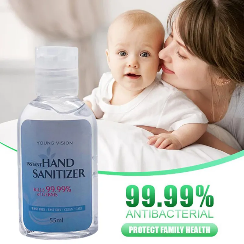55ML المطهر اليد المضادة للبكتيريا ترطيب السائل المتاح عدم نظافة ماء لا مضاد للجراثيم هلام 99.99٪ يقتل البكتيريا