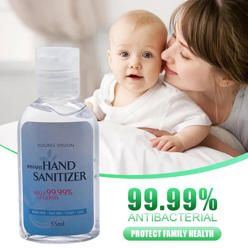 Désinfectant pour les mains, liquide hydratant antibactérien, jetable, sans eau, Gel antibactérien pour les mains, 55ml, tue à 99.99% les bactéries