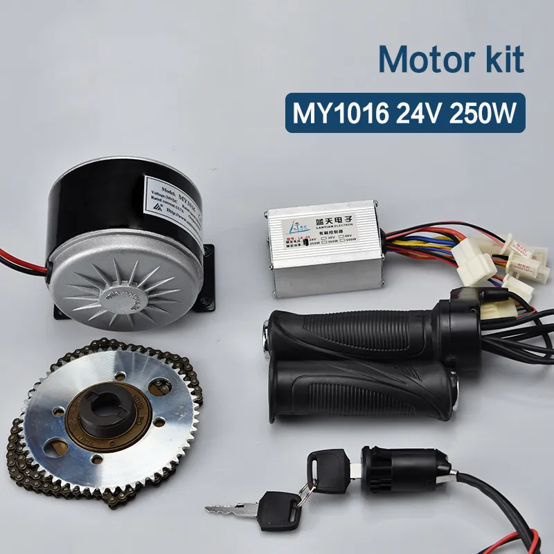 250W 24V DC Bürstenmotor-Kit 24V-Controller 65T Zahn E-Bike-Umrüstsatz Bicicleta Electrica Elektrofahrrad-Escooter-Kit