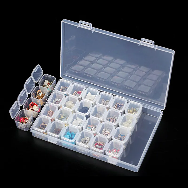 28 Slots Empty Nail Storage Box Case For Rhinestones Alloy Parts Organizer  Case Storage Beads Jewelry Boxes From Kareem123, $6.08