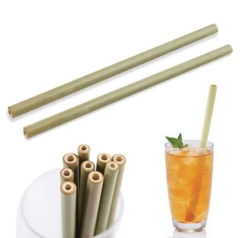 100% naturlig bambu halm 23cm Återanvändbar dricksvatten Miljövänliga drycker Straws Cleaner Brush för Party Wedding Bar Drinking Tools GB15