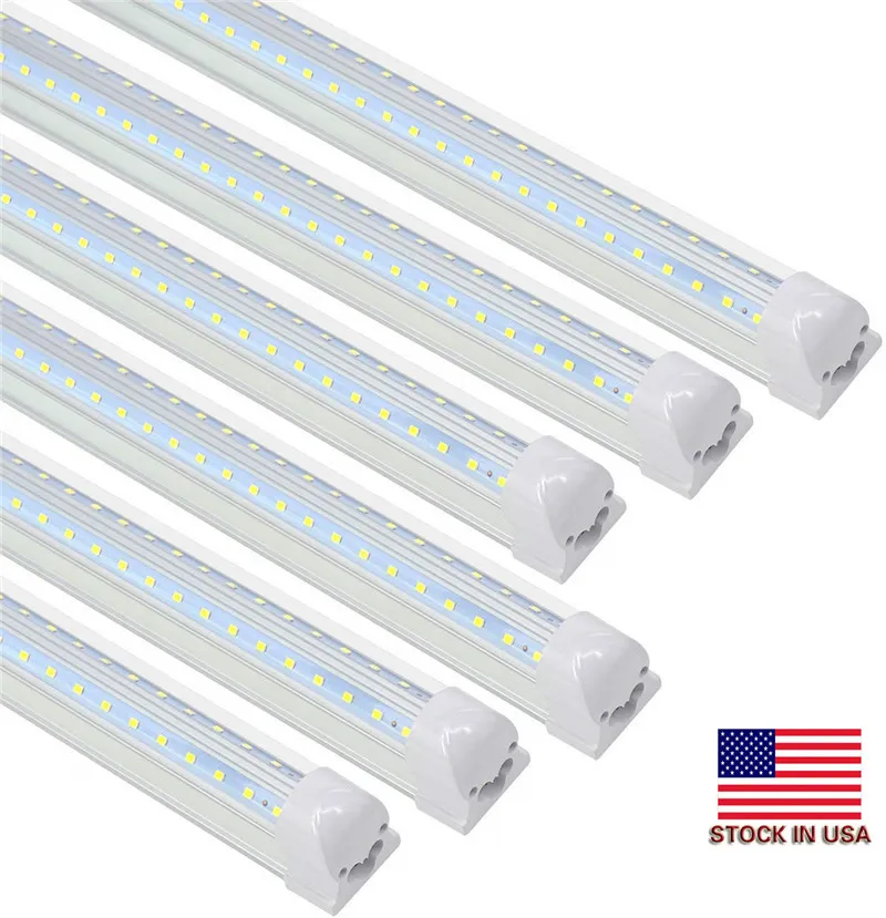 Canada Stock 4ft 5ft 6ft 8ft LED tubes lights T8 Integrated Bracket V-Shaped Cooler Door 1200mm AC 85-265V