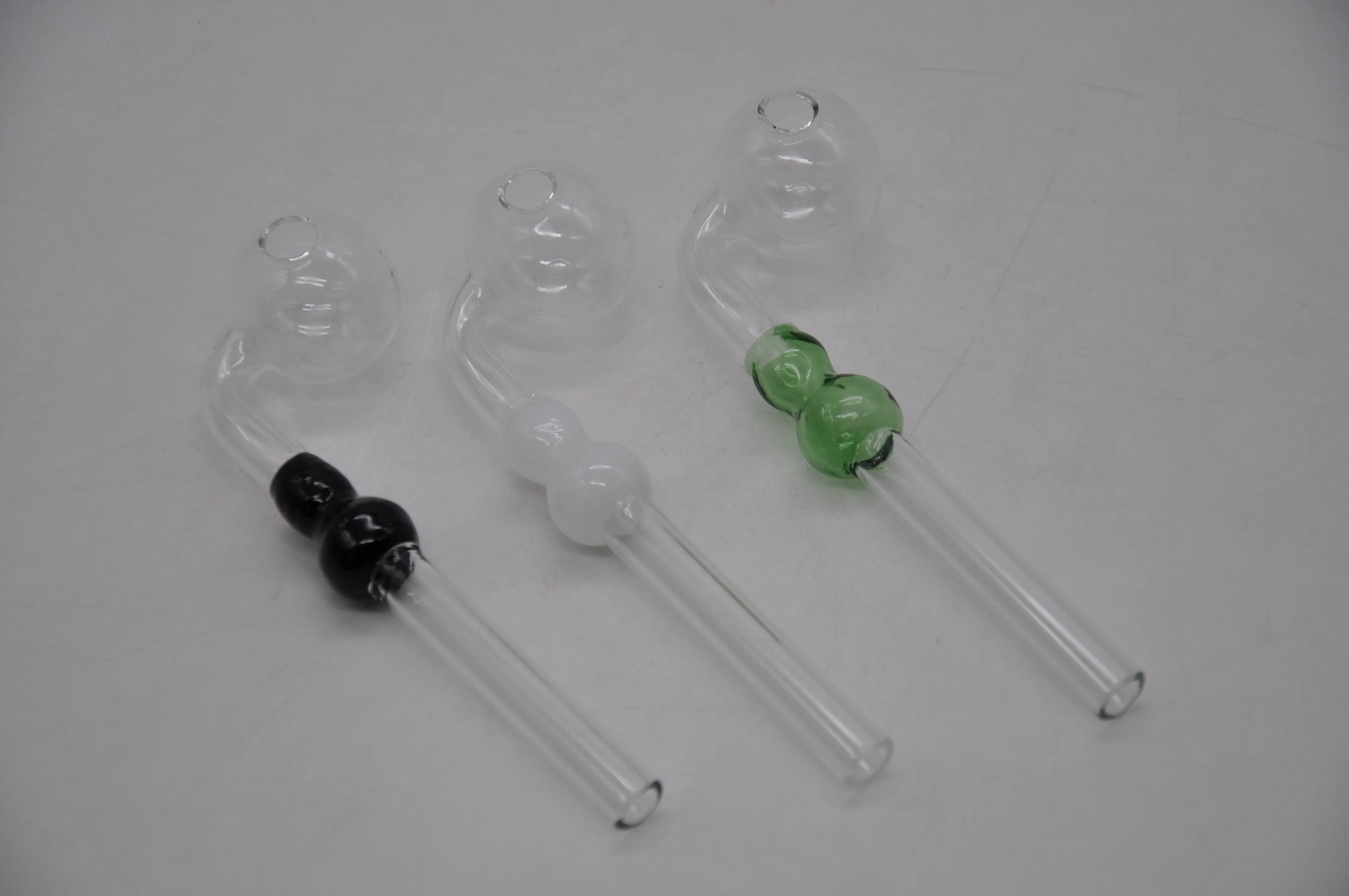 Hulu Style Glass Smoking Handle Pipe Pyrex Spiral Oil Burner Pipes Smoking Pipe Glass Tobacco Water Pipe Hookah Shisha Water Hose