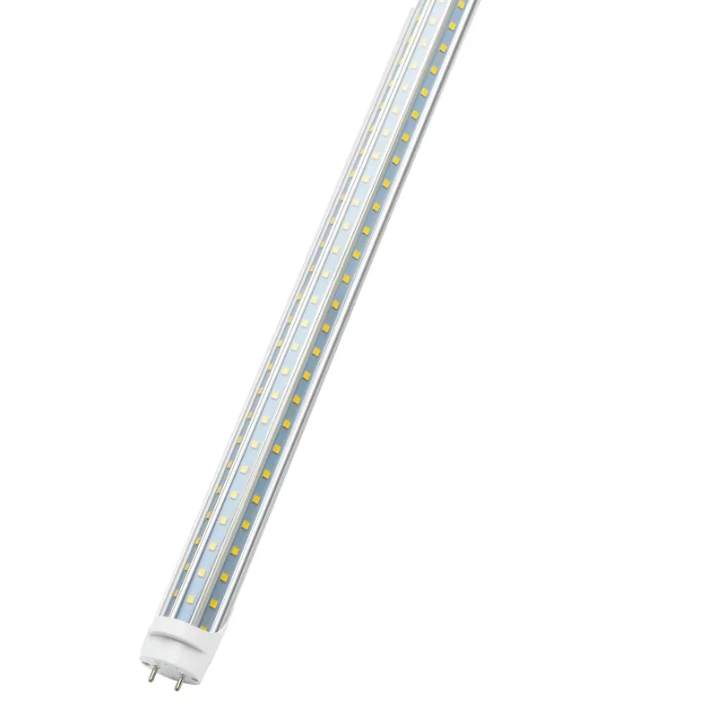 Tube LED T8 de 1,2 m, forme D, alimentation double, dérivation du ballast, triple rangée 60 W, 6000 lm, blanc froid 6000 K, remplacement fluorescent F48T8.