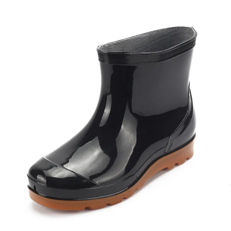 Vente chaude-ation pluie homme lavage de voiture travail aller pêche bottes d'eau en caoutchouc chaussures simples