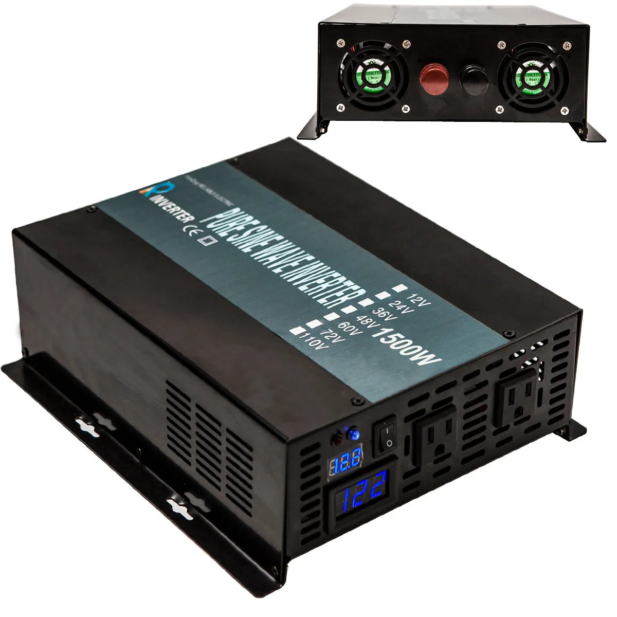 Power Inverter 1500W 12/24/48V To 120/220V Pure Sine Wave Inverter Run