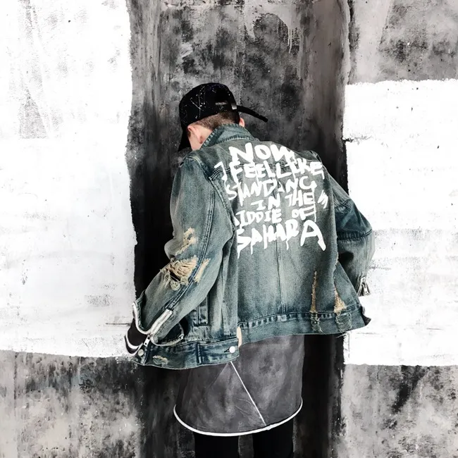 Jaket hip hop denim deals