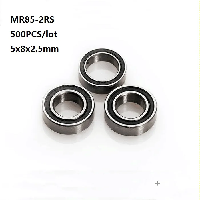 500pcs/lot MR85-2RS MR85RS MR85 RS 2RS 5x8x2.5mm Thin section Miniature Mini Deep Groove Ball Bearing 5*8*2.5mm 673-2RS