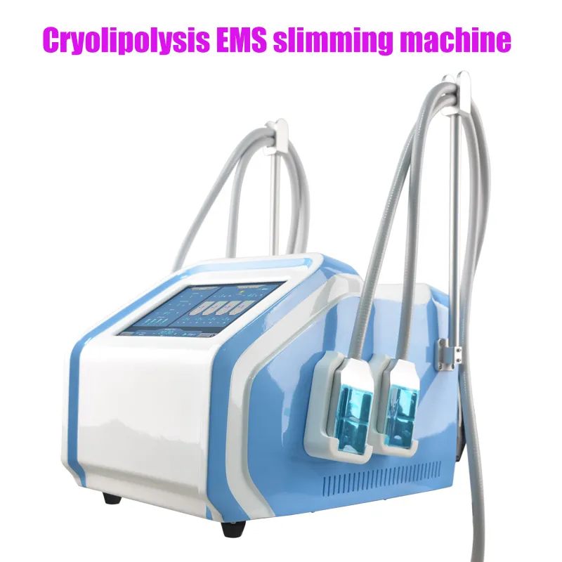 Ny ankomst icke-vakuumkryolipolys EMS Paddlar Enhet Cryo Body Slimming Machine med 4 Cool Pad Handles