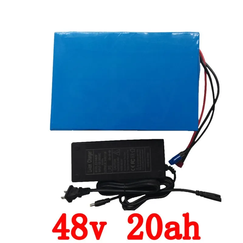 48v 1000W bateria 48v 20ah bateria de lítio 48V 20ah bateria de bicicleta elétrica com 30A BMS e 54.6V 2A carregador duty free