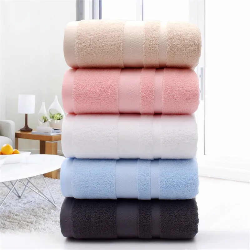 Pure cotton towel plain soft and comfortable to increase thickening adult household bath towel custom LOGO