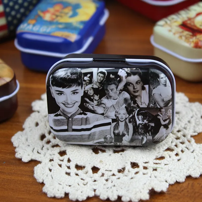 Zakka Storage Boxes Retro Mini Jewelry Pill Candy Organizer Favor Tin Box Metal Rectangle Collectables Tin Boxes From 1 26 DHgate