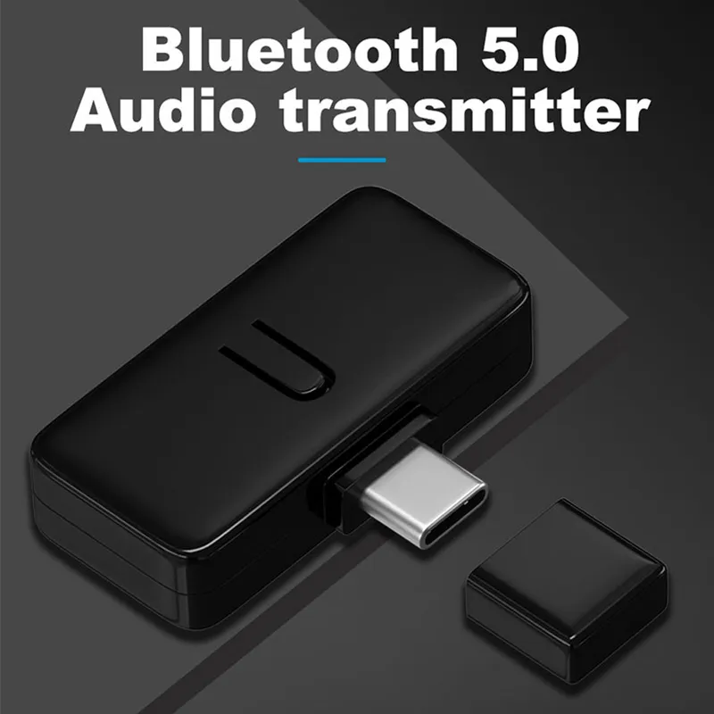 Bluetooth 5.0 Аудио передатчик Тип C Передатчик адаптера для коммутатора Connect к динамике беспроводной динамики