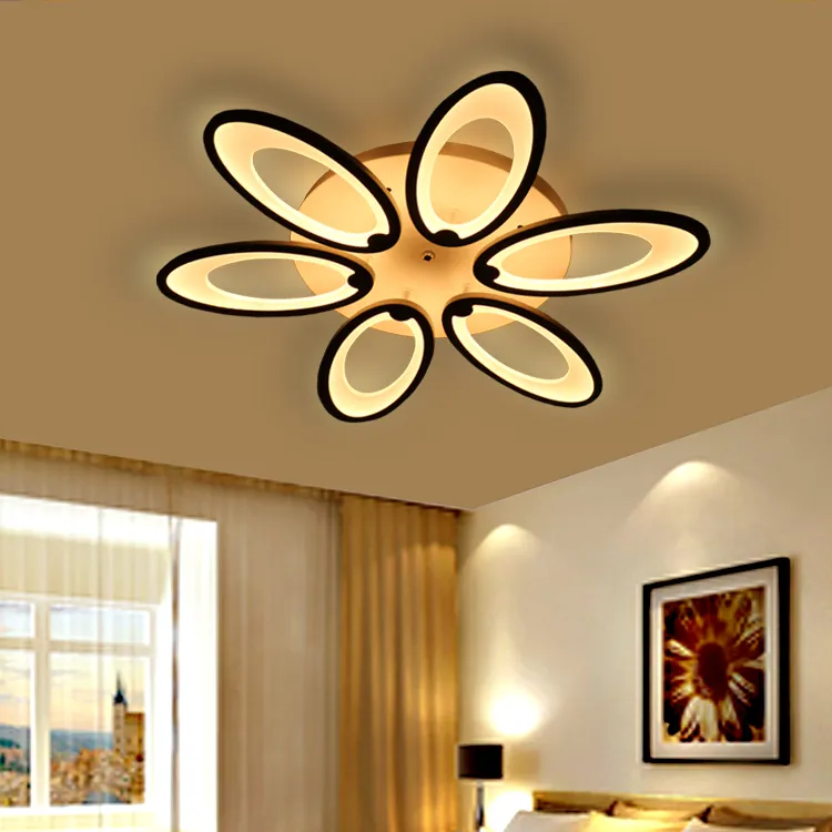 Vit Acrylic Modern LED taklampor för vardagsrum moderna lamp taklampor Dia530mm H100mm 120W