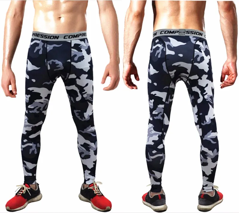 Leggings de compressão para homens calças suor calças de fitness homem homem skinny calças camuflagem leggins corredores roupas plus tamanho 3xl