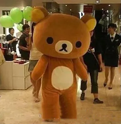 2019 venta caliente Janpan relax bear Disfraces de mascota Tamaño adulto para fiesta de Halloween Disfraces de mascota de alta calidad