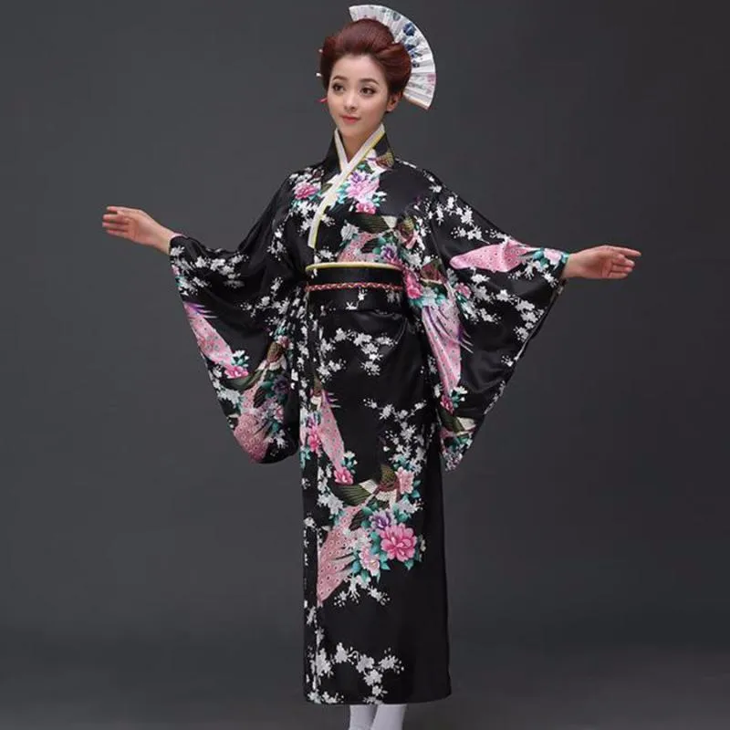 Fashion National Tends Mulheres Sexy Quimono Yukata com OBI Novidade Vestido de Noite Japonês Cosplay Traje Floral Um tamanho