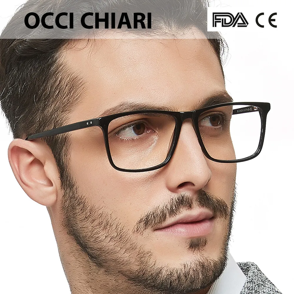 OCCI CHIARI Men Glasses Frame Optical Clear Lens Prescription Anti blue light Acetate Eyewear Eyeglasses W-COLOPI