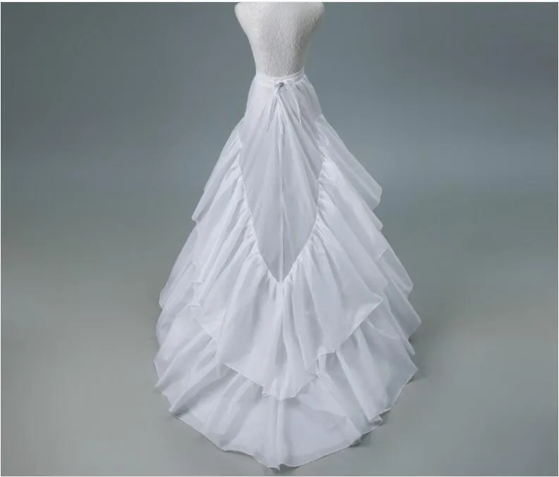 New Petticoats with Train Good White Bridal Gown Crinoline Formal Dress Underskirt 3-Layers Wedding Accessories