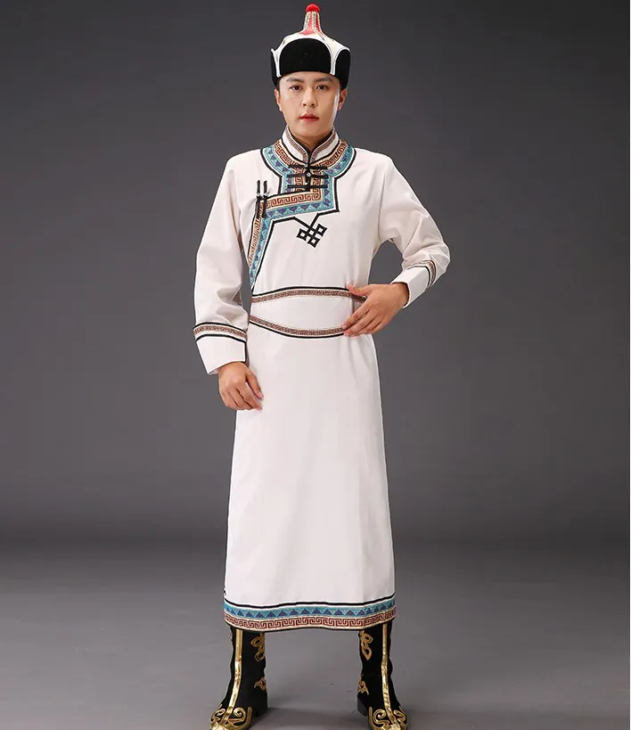 Scène nationale porter costume mongol robe pour hommes classique danse folklorique style ethnique mâle Robe carnaval fantaisie vêtements208d