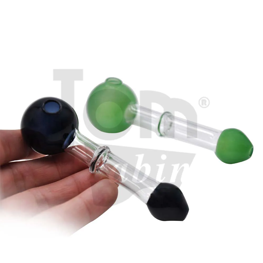 Glas Rökhandtag Pipe 101MM Mini Glas Oljebrännarrör Rökrör Glas Tobak Vattenpipa Oljerigg Bong Dabber Verktygstillbehör