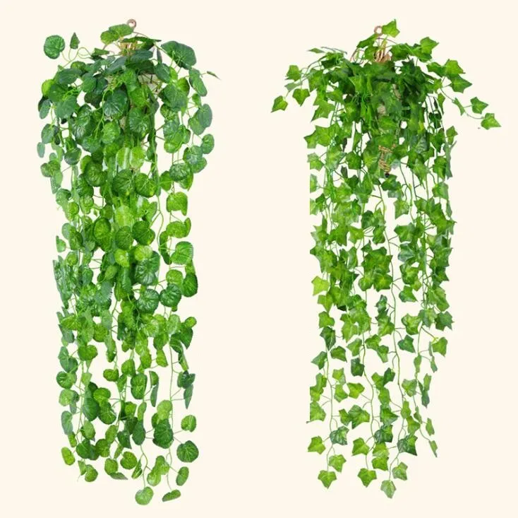 4 أنماط شنقا كرمة يترك الخضرة الاصطناعية النباتات الاصطناعية يترك جارلاند الرئيسية حديقة الزفاف ديكور جدار ديكور