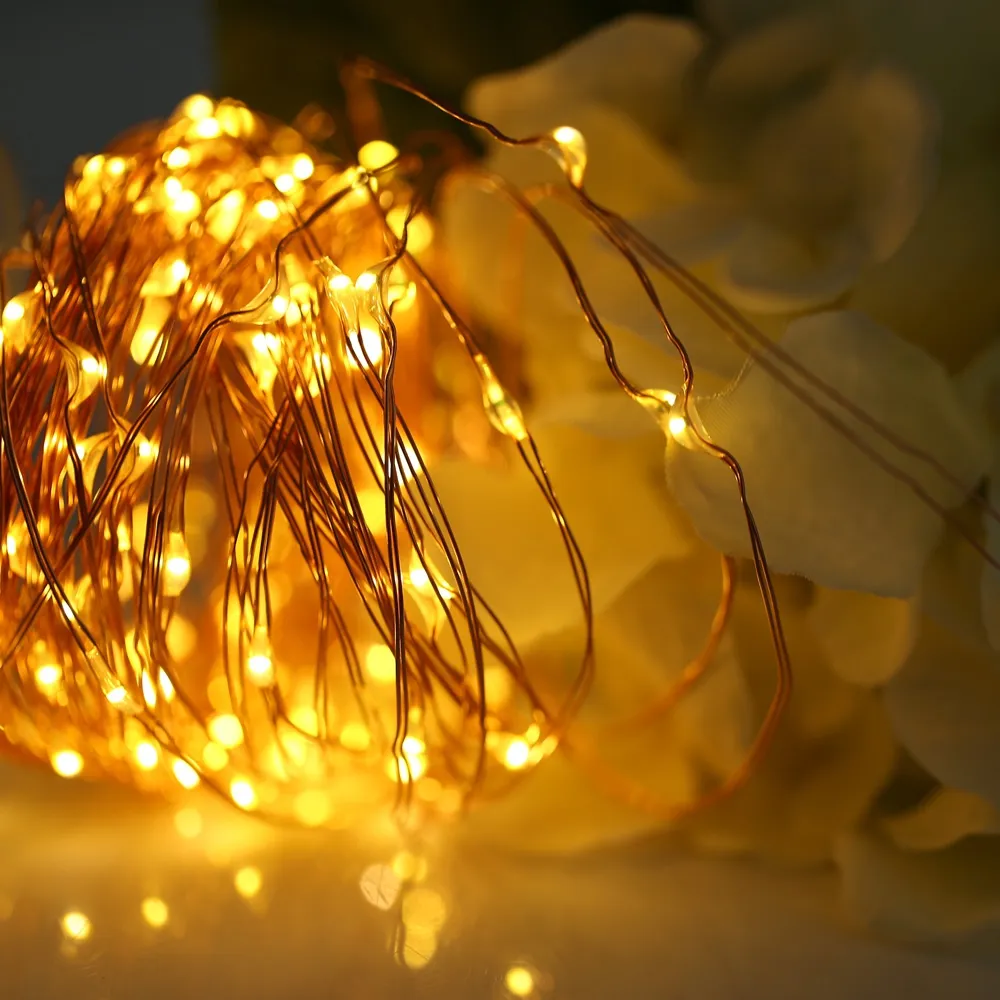 Guirlande lumineuse féerique en fil de cuivre, 3M, 30 LED, alimentée par batterie 2A, pour décoration de Festival de vacances de noël
