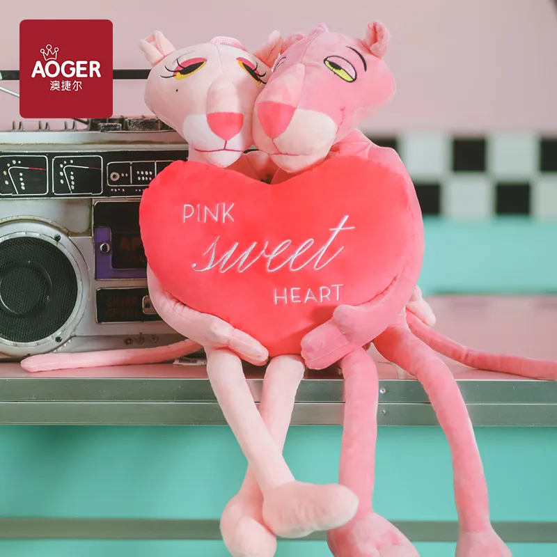 Pink Panther Couple Stuffed Animal Plush Toys Pillow Cushion Car