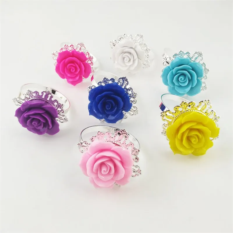 Rose Flower Napkin Ring 8 Colors Napkin Holder Serviette Holder For Wedding Party Dinner Table Decoration Accessories