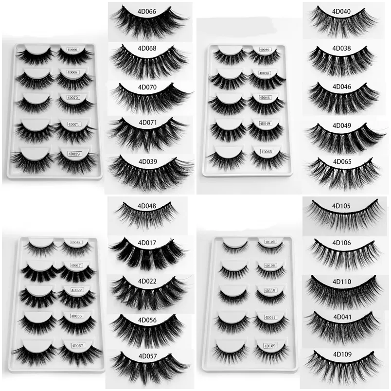 5 paires de style mixte Multipack Faux Cils 3D Cils de Vison Doux Vaporeux Longs Faux Cils Maquillage Naturel des Yeux Faux Cils Extension