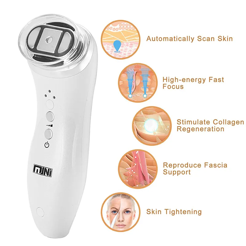 Ultrasónico Mini Hifu Ultrasonido enfocado de alta intensidad Máquina de estiramiento facial Estiramiento facial RF LED Antiarrugas Cuidado de la piel Spa Belleza