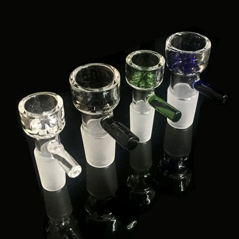 Grossistglasskålar med blågrön svart klar snöflingafilterskål för glasbongar 10 mm 14 mm 18 mm Passar oljeriggar glasbongar