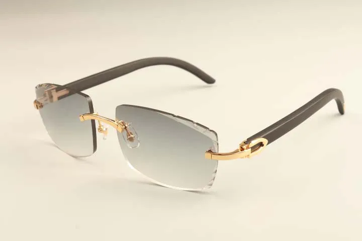Factory Direct Luxury Fashion Ultra Light Sunglasses 3524015-D Natural Black Wooden Temple Temple Sunglasses Graver Miroir