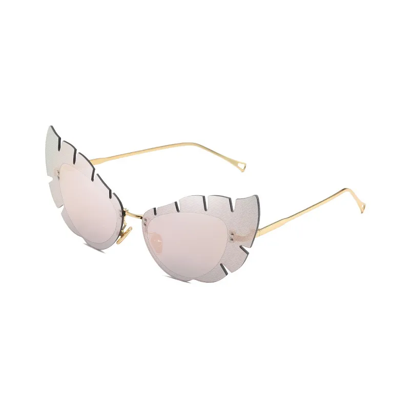 Atacado-vintage mulheres homens folhas óculos de sol mulheres luxo irregular metal sol óculos retrô senhoras óculos uv400 óculos oculos óculos de proteção