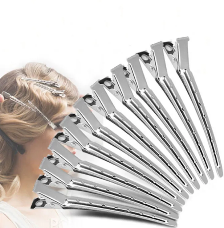 10pcs Clip of the stainless steel hairdressing salon barber shop dedicated hair clip hair extension section clips 9cm