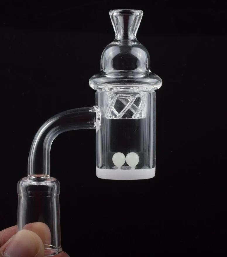 DHL 25mm XL Flat Top Opaque Bottom Quartz Banger Nail con Spinning Cyclone Carb Cap Luminous Terp Pearl per Oil Rigs Bong in vetro