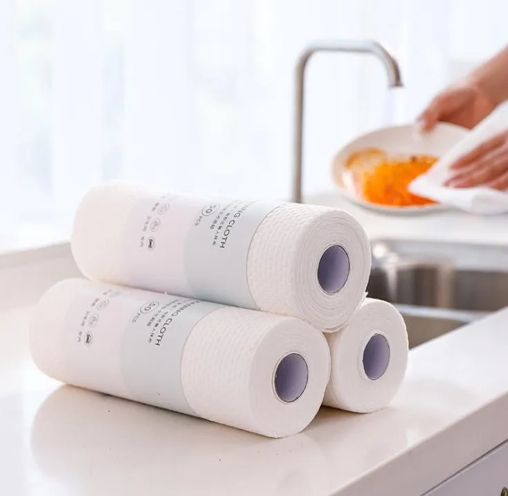 Kitchen lazy rags Disposable non-woven dishcloths no-lint no-oil wipe paper hand towel Absorb water without breaking cleaning cloth paper