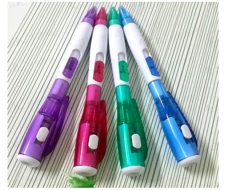 Produttori che vendono simpatiche penne a sfera multifunzionali per studenti di cancelleria creativa con torcia a LED