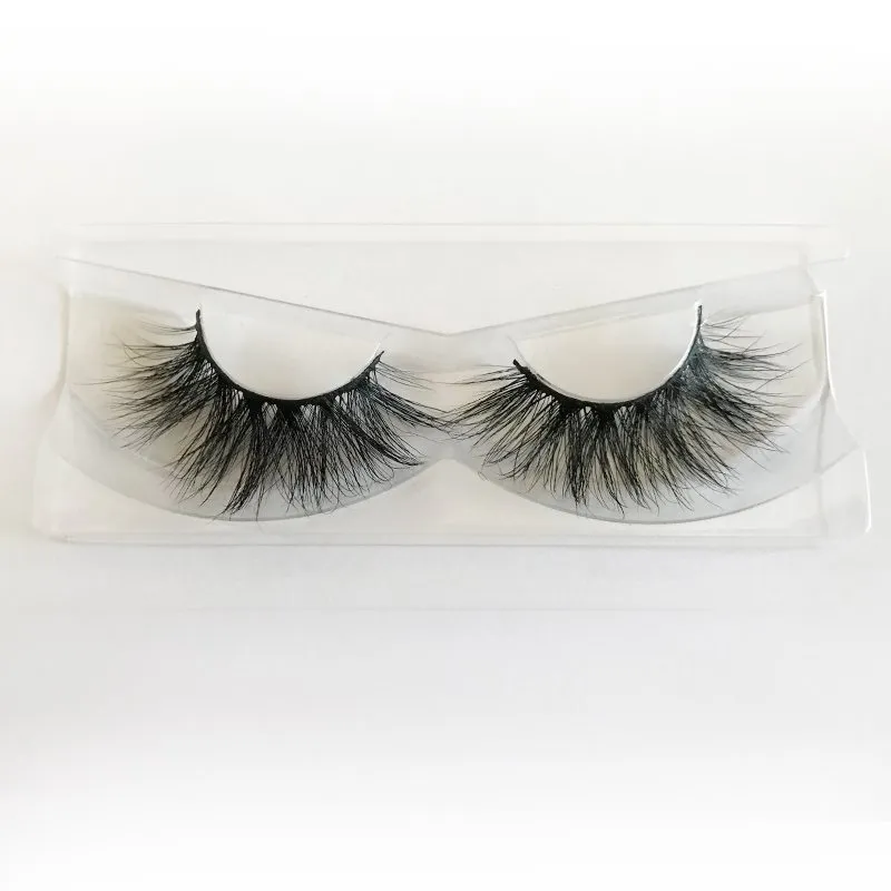 Hot Selling 25mm Lashes 5D Mink Eyelashes Handmade Mink Hair Strip Lashes Private Logo Custom Eyelash Packaging